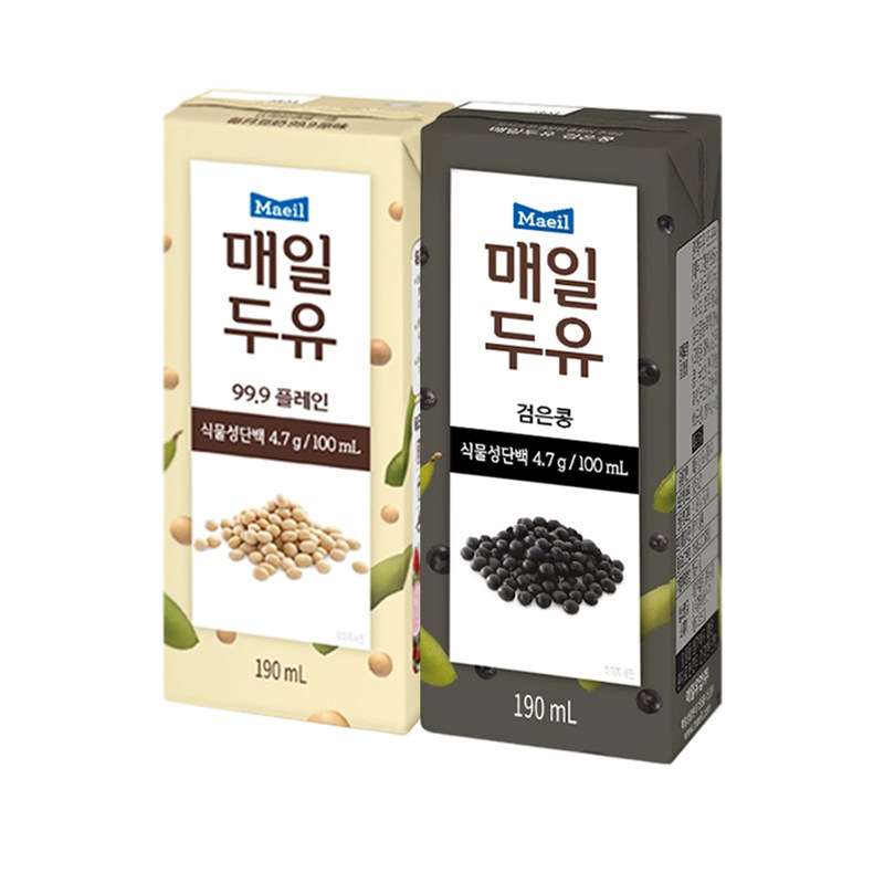 韩国进口Maeil每日豆奶黑豆无乳糖植物蛋白饮料豆浆即饮品早餐u先