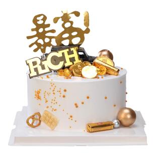 20个装 蛋糕装饰金色球金球烘焙银球装扮用品生日派对配件插牌