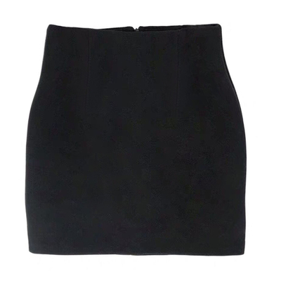 毛呢包臀裙短裙呢子高腰显瘦包臀