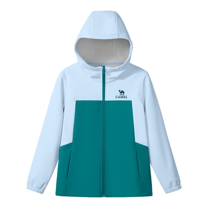 骆驼儿童软壳衣2026新款秋季户外运动登山服拉链男女童防风外套