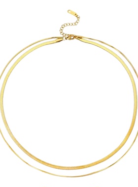 蛇骨项链轻奢高级感金色双层叠戴