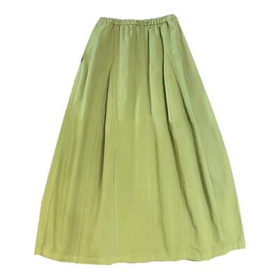 好温柔的牛油果绿花苞裙~