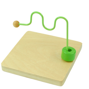 蒙氏教具幼儿Lovevery0-3岁垂直钉板蛇形套环弯曲与分类钉上形状