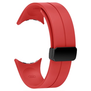 适用谷歌Pixel watch4手表带磁吸折叠扣Google23手表硅胶腕带41mm