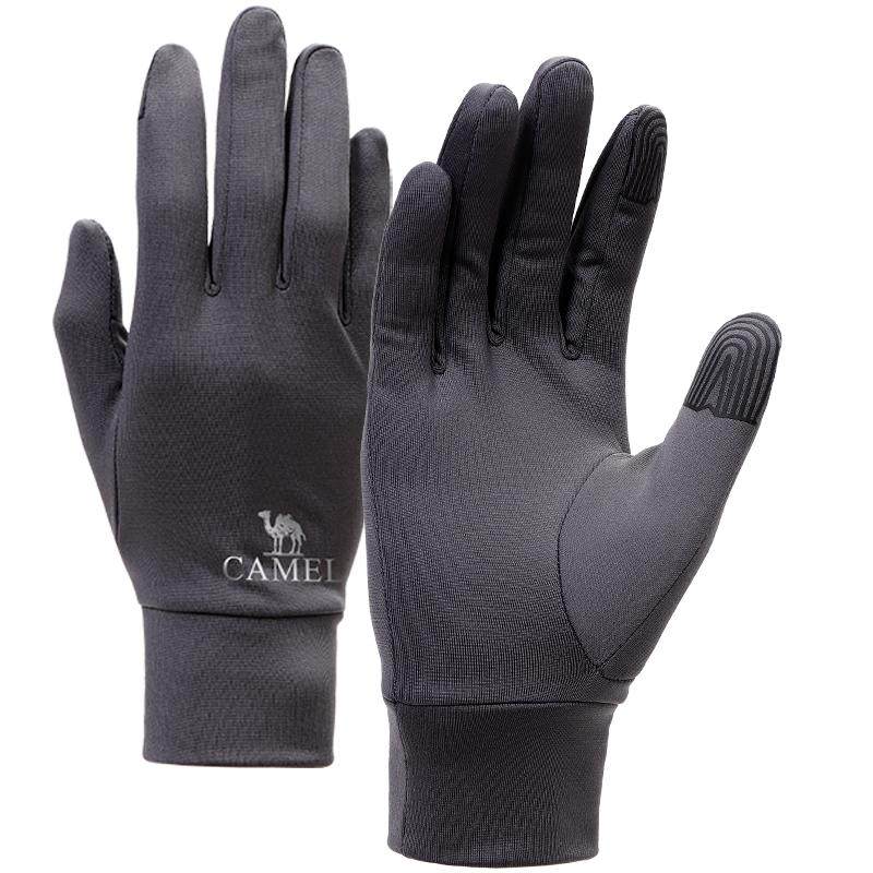 骆驼手套户外登山男冬季骑行保暖防风可触屏电动摩托车女防寒手套