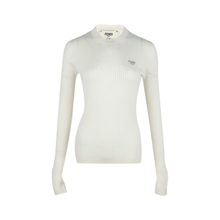 FENDI芬迪女经典logo刺绣针织毛衣女士2025秋冬新款XY限定