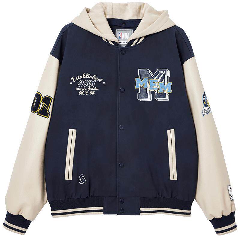 杰克琼斯奥特莱斯NBA联名2026年春季新款男装宽松连帽棉服潮外套