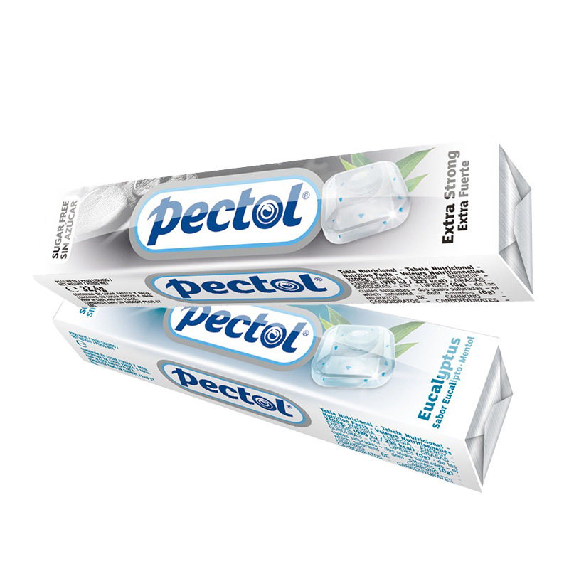 Pectol超强劲无糖薄荷糖零糖桉叶蜂蜜柠檬青柠味欧洲进口条装
