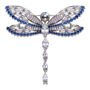 南珠宫蜻蜓海水珍珠胸针真多麻精致优雅小香风胸花送女友圣诞礼物