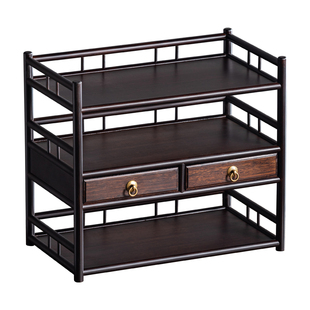 博古架实木中式桌面茶叶茶架茶杯架子茶具收纳架茶桌上茶壶置物架