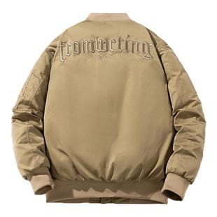 mYes牧野森复古棒球棉服男女工装外套夹克字母刺绣国潮棉衣中国风