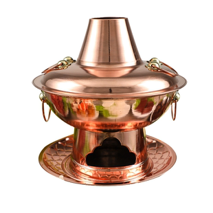 铜火锅纯紫铜加厚木炭鸳鸯锅老北京涮羊肉纯手工老式铜锅家用纯铜