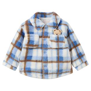 【商场同款】PawinPaw卡通小熊童装25年冬季新款男宝宝格子外套