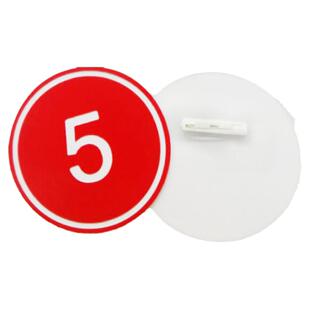 PVC塑料圆形数字号码牌比赛防水号码编号别针胸牌定做拉丝牌定制