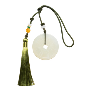 善琏湖笔山鬼花钱玉石吊坠饰品挂件护身符平安钥匙扣包挂编绳车挂