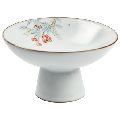 拾器茶点盘陶瓷高脚供佛果碟