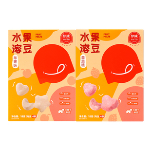 伊威水果豆水果溶豆苹果草莓豆0添加蔗糖入口即化冻干锁鲜3盒装
