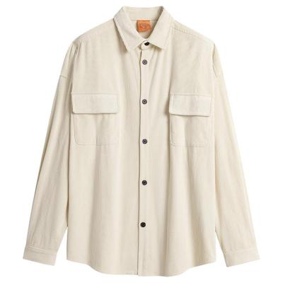 btw灯芯绒衬衫宽松翻领邓为同款