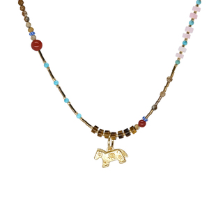 LAZY CIRCLES小马博物馆项链多宝石复古感精致女朋友新年礼物度假