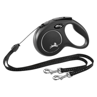 flexi福莱希狗狗牵引绳双头一拖二自动伸缩器遛狗绳小型犬