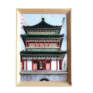 嫒制屋西安钟楼3D立体拼图建筑模型拼装儿童益智玩具景区套装礼品