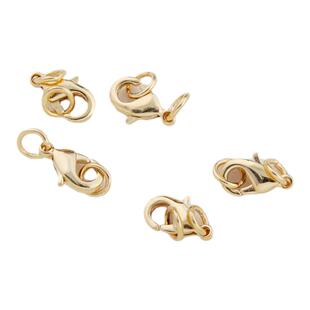 14K包金珠DIY配件龙虾扣弹簧扣5*10/6*12mm手链项链保色连接扣