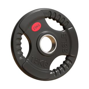 手抓奥杆包胶杠铃片大孔 全胶举重20kg小重量10kg2.5/5橡胶15公斤