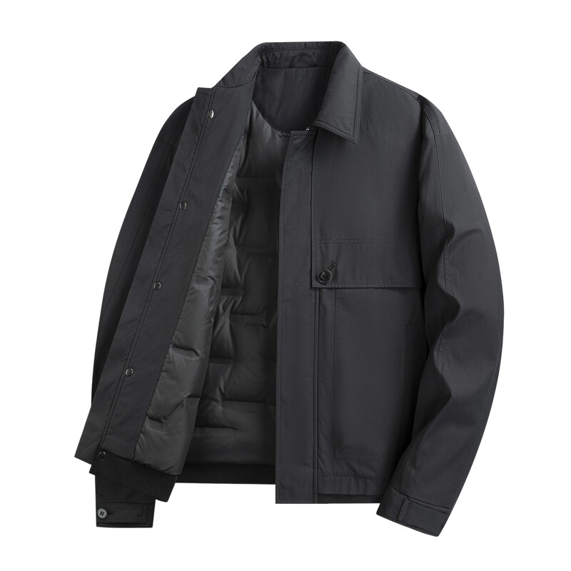 圣得西男士春季轻薄翻领羽绒服