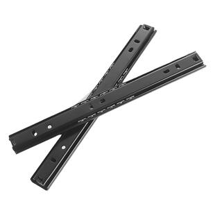 固特抽屉二节导轨电脑桌键盘托架办公桌两节黑色滑轨静音滚珠轨道