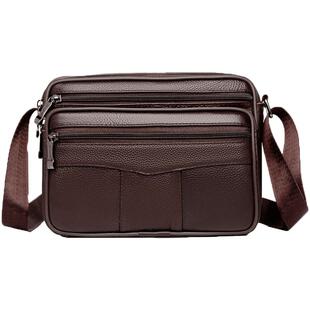 2024新款潮男包真皮单肩斜挎横款商务休闲多功能生意收钱公文包包