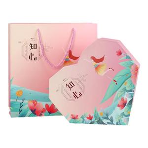 知心高档花茶心形大礼盒配胸针玫瑰花茉莉送女老师女朋友生日礼物