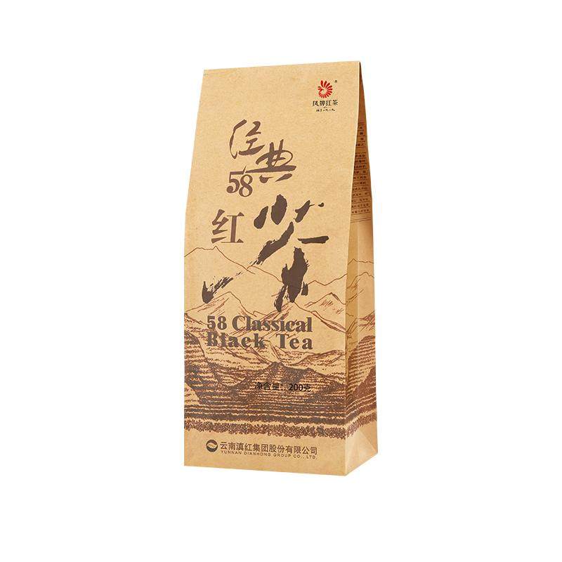 凤牌红茶经典58正宗云南凤庆滇红茶茶叶特级浓香型200g袋装口粮茶