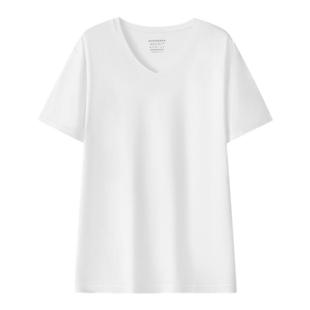 3件装舒雅26春夏新品男士50S舒美棉3A抗菌抑菌V领大码短袖上衣T恤