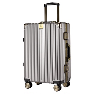 轻奢行李箱金色铝框拉杆箱静音万向轮旅行箱大容量密码20寸登机箱