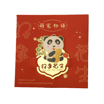 竹子熊猫黄铜书签纪念品定制
