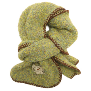 黄色韩系氛围感含羊毛针织小围巾女秋冬季保暖护颈百搭围脖防寒潮