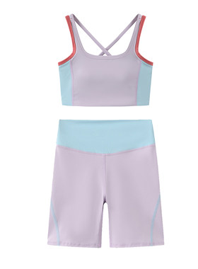 儿童瑜伽服女童运动背心带胸垫