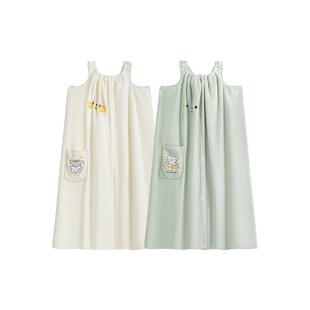 三利抗菌浴裙可穿式女家用大人浴巾浴袍三件套非纯棉吸水速干裹巾