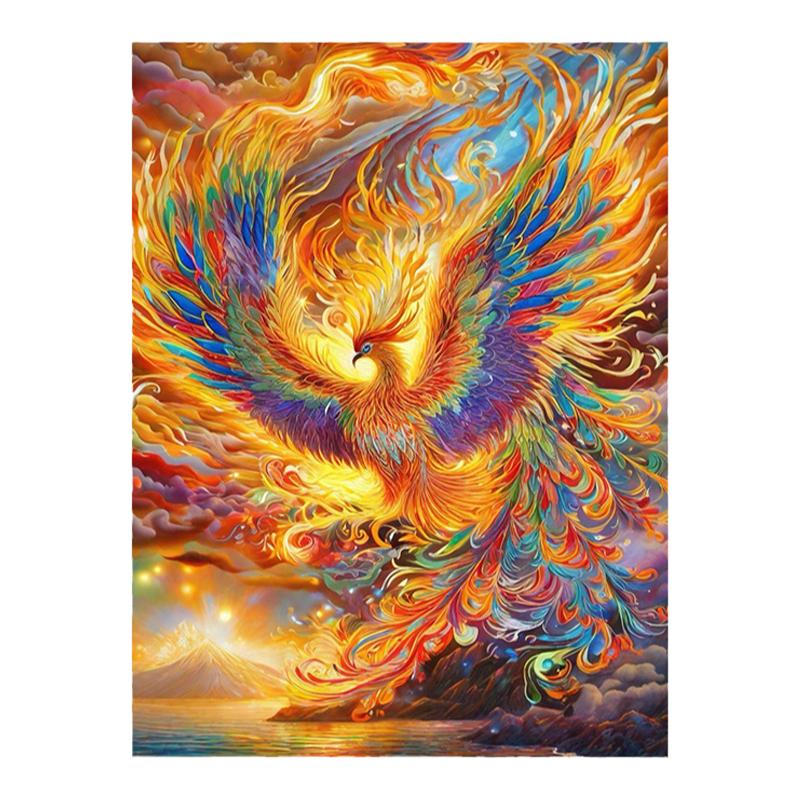 勋鸿绣坊钻石画满钻凤凰涅槃手工