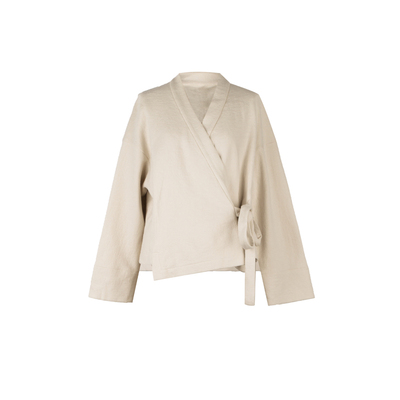 素芭中式斜襟系带上衣