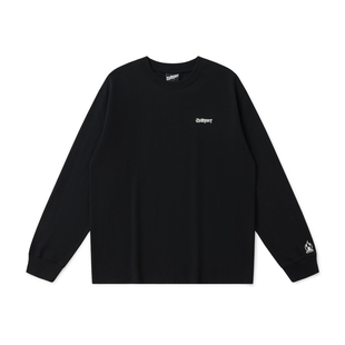 BURNIN* 小火苗长袖T恤男女纯棉宽松基础圆领打底衫美式上衣国潮