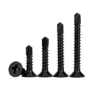 黑色410不锈钢十字沉头平头钻尾螺丝钉自攻自钻彩钢瓦沉头燕尾丝