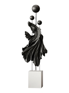 客厅创意斗鱼落地摆件乔迁礼品