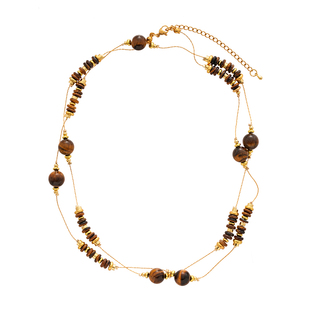 叠戴虎眼石款装饰项链长款高级感轻奢小众毛衣链复古美拉德配饰女