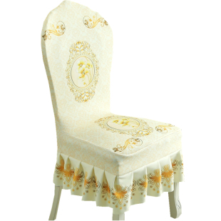 2025高端欧式椅子套罩万能通用坐垫靠背一体家美式弧形餐桌板凳座