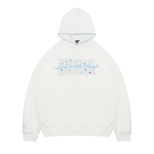 BIPOLAR彩色波点连帽卫衣美式潮牌重磅帽衫套头情侣运动男女同款