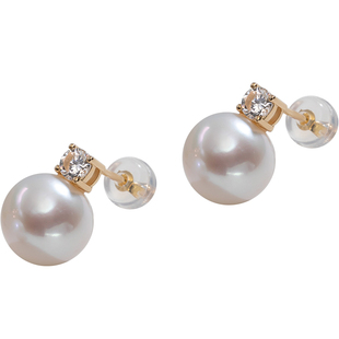 南珠宫925银淡水珍珠耳环耳钉 高档时尚 C-E045SD