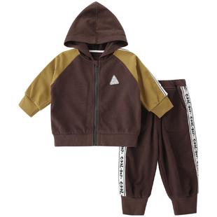 儿童套装春季男童运动风卫衣两件套休闲女童春装春秋宝宝分体衣服