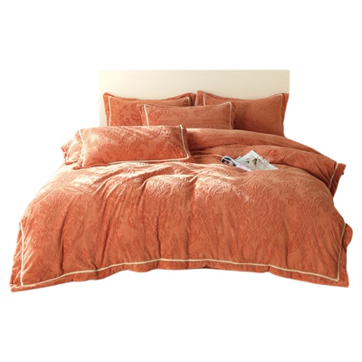 雪尼尔立体雕花轻奢牛奶绒四件套