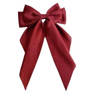 韩式新娘头饰红色缎面夸张大蝴蝶结发夹少女绑发发带新年装饰配饰